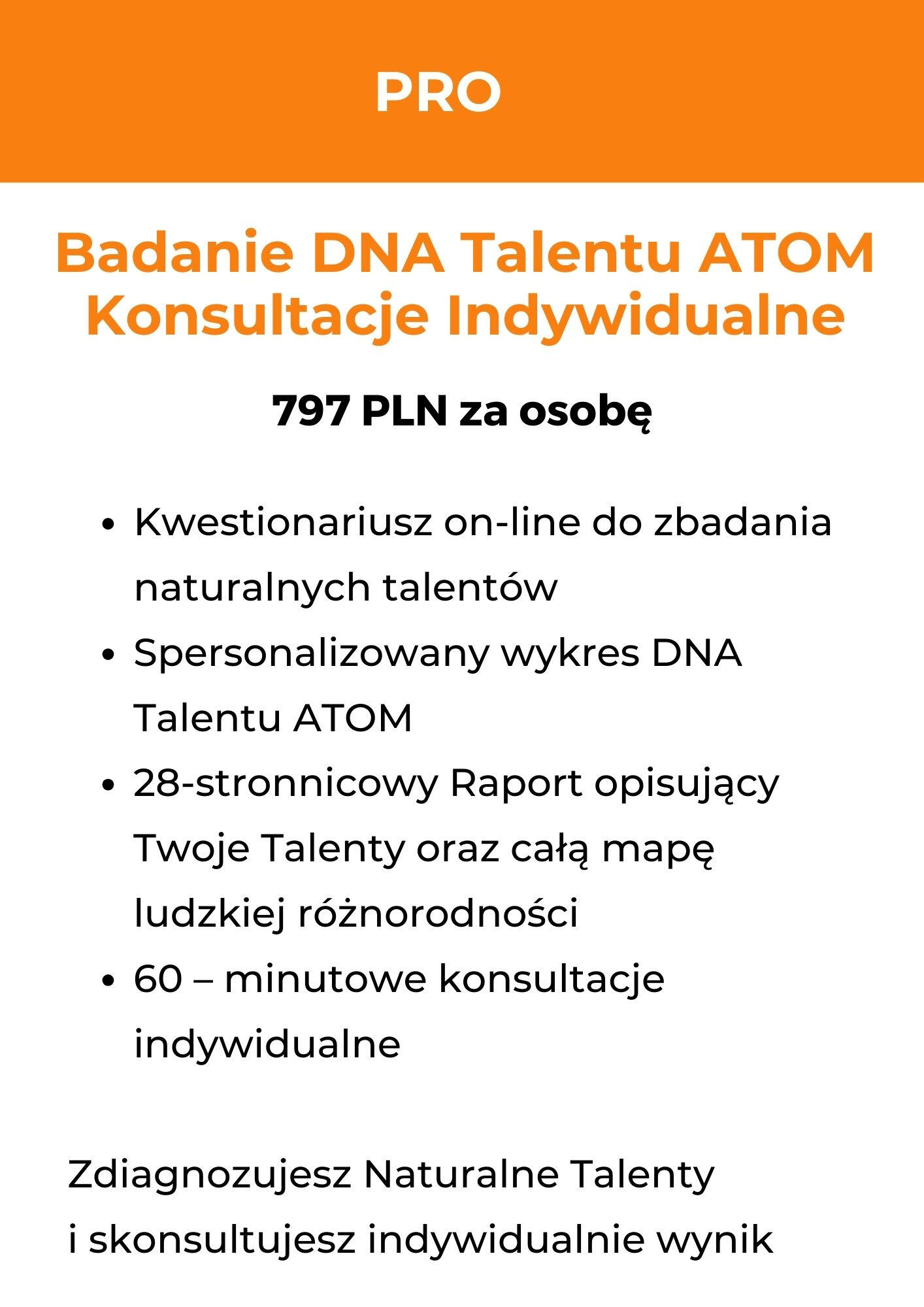 Badanie DNA Talentu ATOM i Konsultacje Indywidualne
